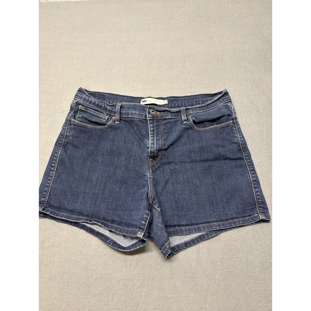 Levi's Womens Crafted Shorts Jean Shorts‎ Dark Wash Mid Rise Sz 14